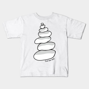 Find Your Path Rock Stack Cairn Kids T-Shirt